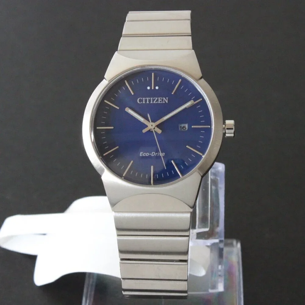 Citizen Eco-Drive Women's Silver Tone Watch Blue Dial 32MM Watch